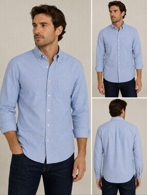 J.Crew Men’s Flex Oxford Slim Fit Button Down Shirt XL Light Blue H4726